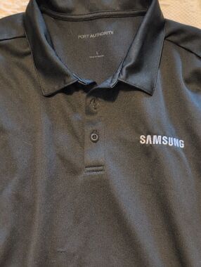 Port Authority Black Polo with Teal Trim